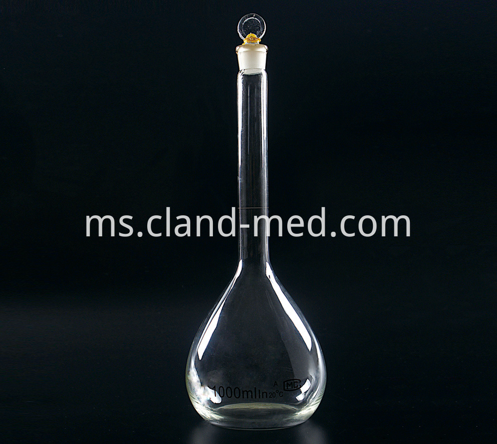 1621 Volumetric Flask with One Graduation Mark , Ground -in glass Stopper Plastic Stopper Grade A B (5)